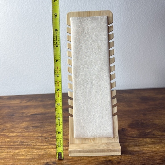 Bamboo Jewelry Organizer with Cream Display - Picture 4 of 6